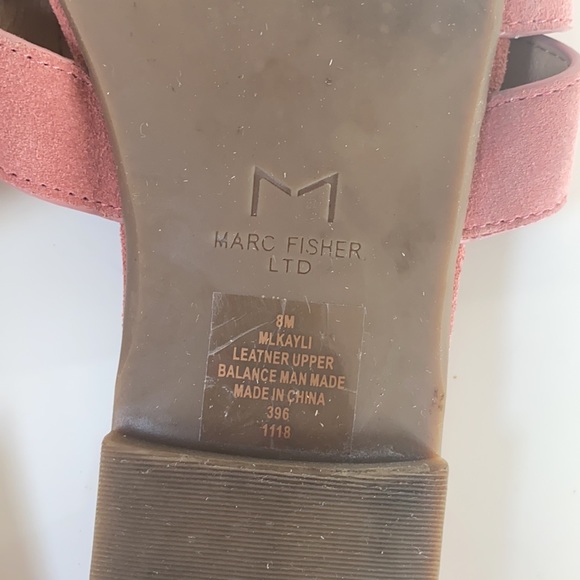 Pink Marc fisher genuine suede slip on sandals - Picture 7 of 7